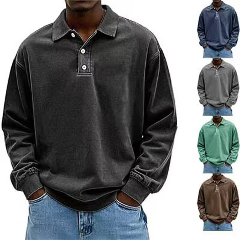 High-Quality Men’s Long-Sleeve Polo – Comfort Meets Style