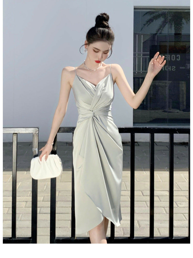 Chic and Sleek: Satin Slim Fit Slip Dress for Any Occasion