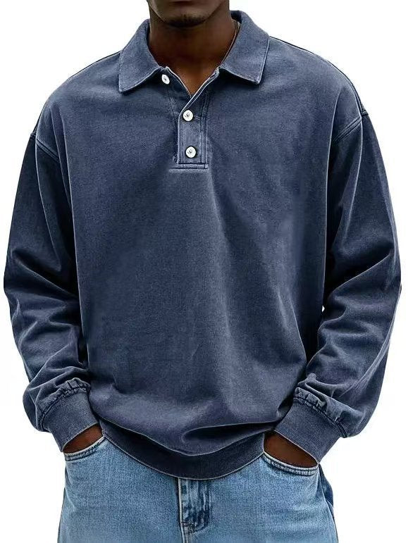 High-Quality Men’s Long-Sleeve Polo – Comfort Meets Style